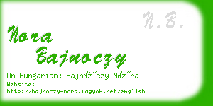 nora bajnoczy business card